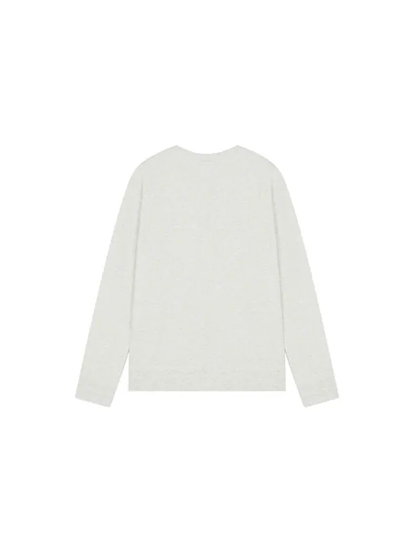 Толстовка New Balance Embroidered Logo Sports Round Neck Pullover Light Grey — изображение 2 из 4, серый
