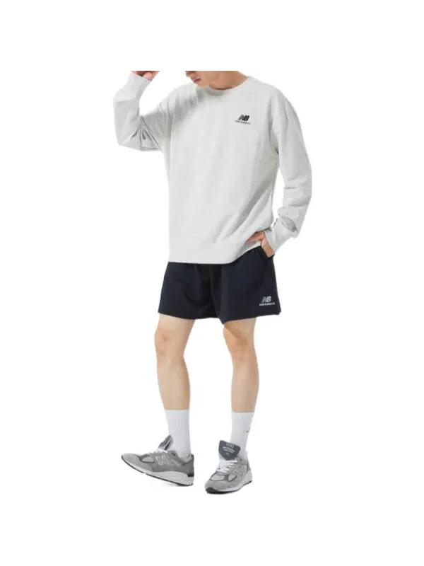 Толстовка New Balance Embroidered Logo Sports Round Neck Pullover Light Grey — изображение 3 из 4, серый