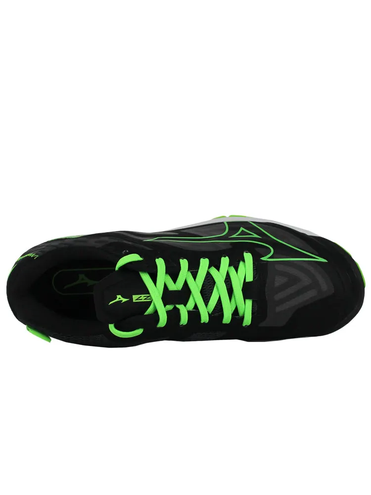 Носки Mizuno Wave Lightning Z7 'Black Fluorescent Green' — изображение 3 из 5, черный