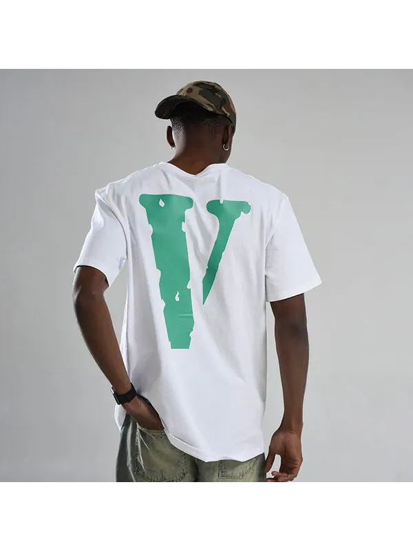 Футболка large logo round neck short sleeve t-shirt 'white green' Vlone — изображение 4 из 4, белый/зеленый