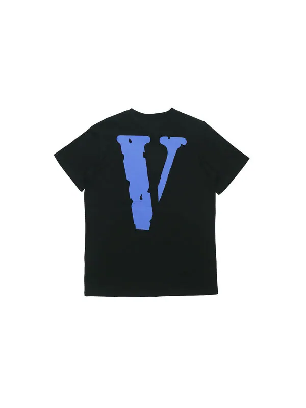 Футболка large logo round neck short sleeve t-shirt 'black blue' Vlone — изображение 2 из 4, черный/синий
