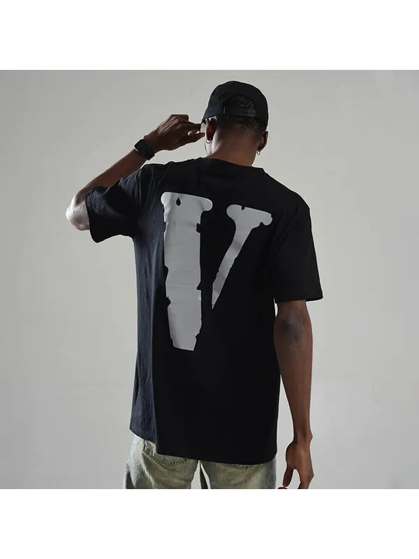 Футболка 3m reflective large logo short sleeve couple style black gray Vlone — изображение 3 из 4, серый