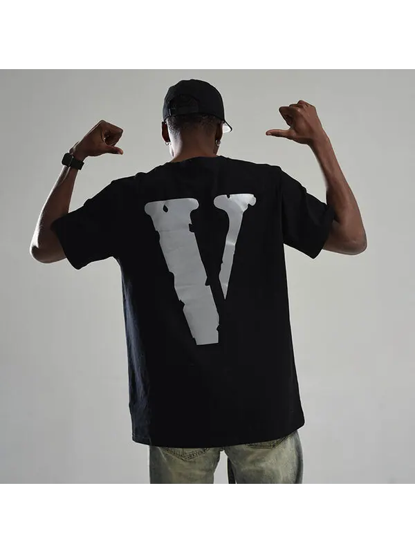 Футболка 3m reflective large logo short sleeve couple style black gray Vlone — изображение 4 из 4, серый