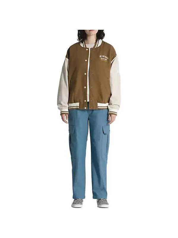 Куртка music lovers club bomber jacket 'brown beige' Vans — изображение 3 из 4, коричневый/бежевый