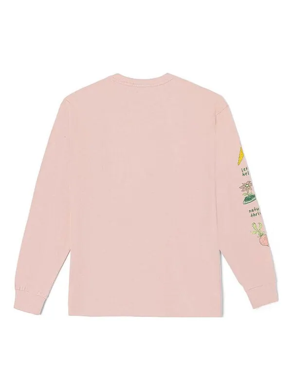 Футболка growth garden long sleeve t-shirt 'pink' Vans — изображение 2 из 3, розовый
