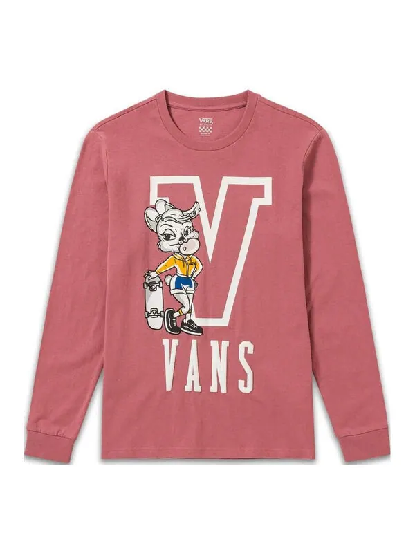 Футболка gym class long sleeve t-shirt 'rose red' Vans — изображение 1 из 2, розовый красный