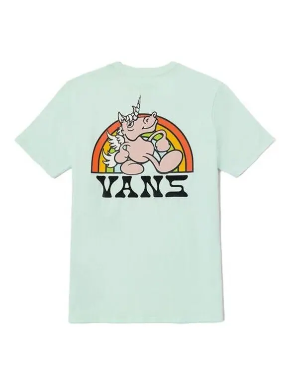 Футболка unicorn rainbow t-shirt 'lake green' Vans — изображение 1 из 2, зеленый