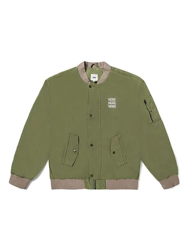Куртка triple logo baseball jacket 'green' Vans