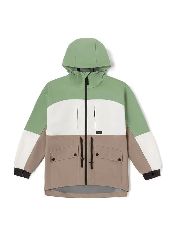 Куртка colorblock hoody jacket 'green brown white' Vans — изображение 1 из 2, зеленый/коричневый/белый