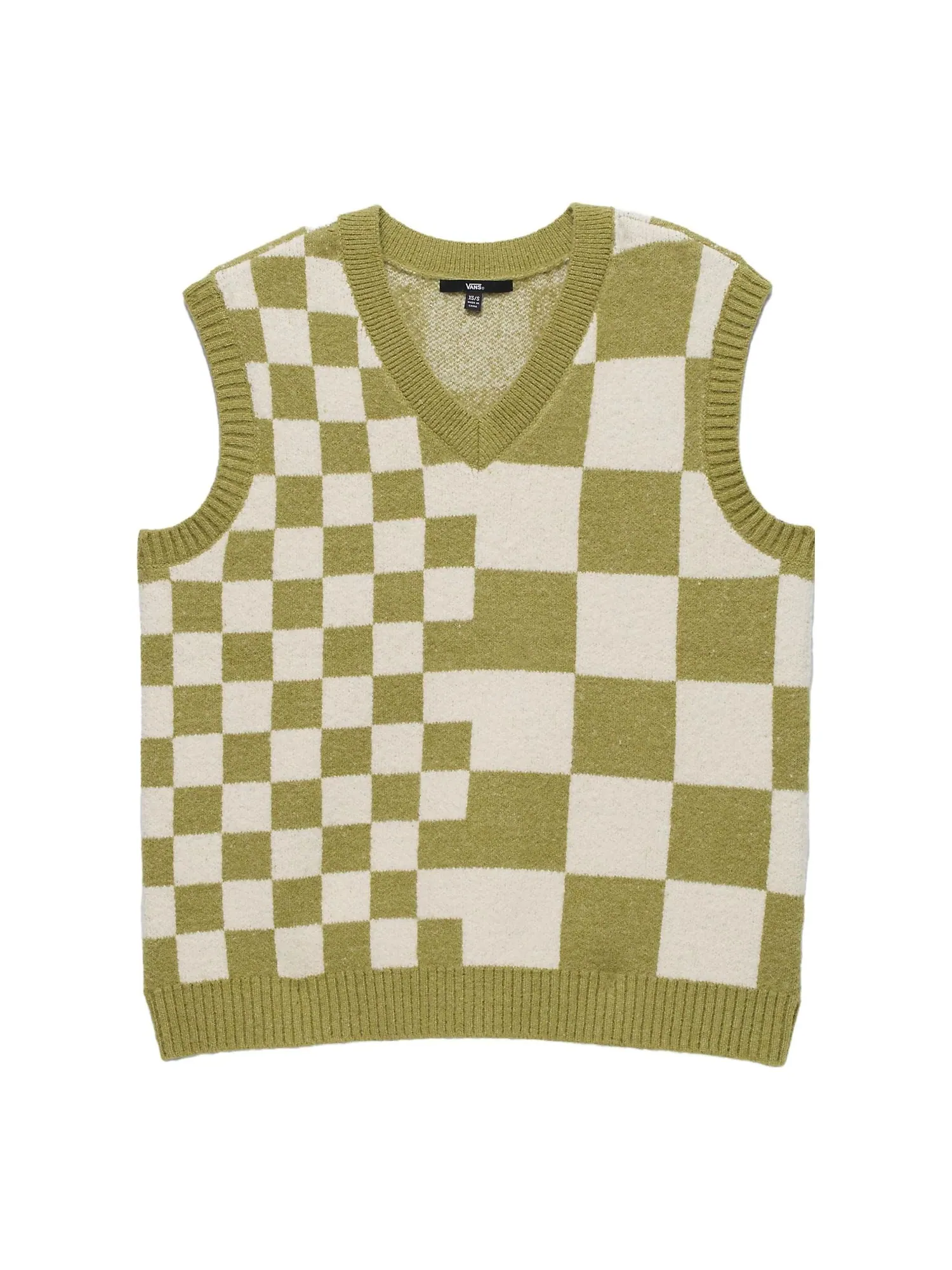 (WMNS) Vans Courtyard Checker Sweater Vest 'Green White'