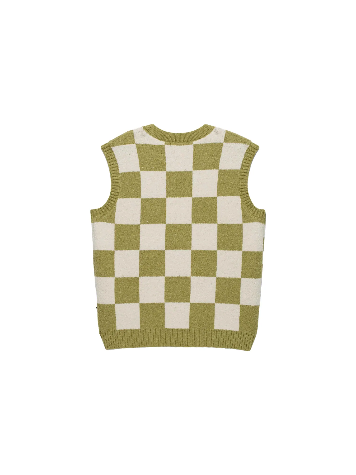 (WMNS) Vans Courtyard Checker Sweater Vest 'Green White' — изображение 2 из 5, зеленый/белый