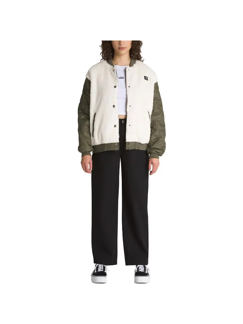 Куртка (WMNS) Vans Kasia Bomber Jacket 'Grape Leaf' — изображение 3 из 5, белый