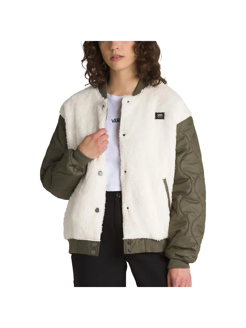 Куртка (WMNS) Vans Kasia Bomber Jacket 'Grape Leaf' — изображение 4 из 5, белый