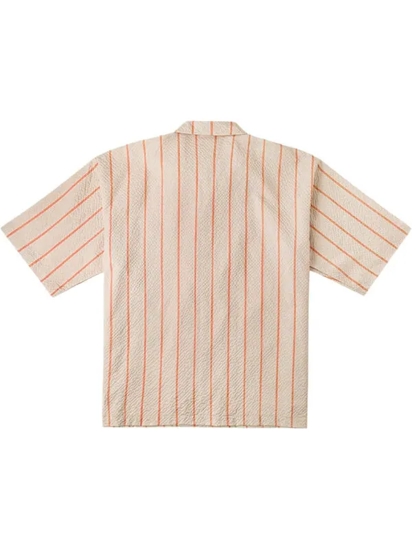 Рубашка stripe short-sleeved shirts 'orange tan' Vans — изображение 2 из 2, бежевый/оранжевый
