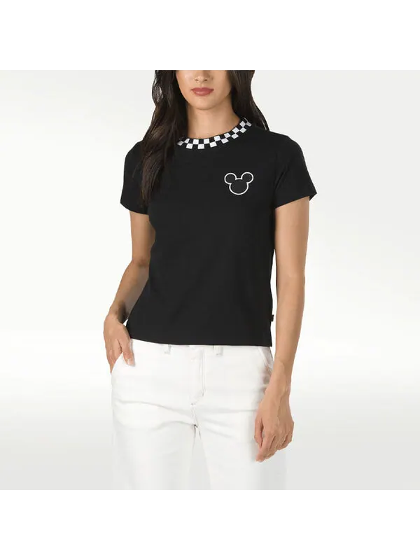 Футболка Vans x Disney Crossover Grid Mickey Round Neck Short Sleeve Black — изображение 3 из 4, черный