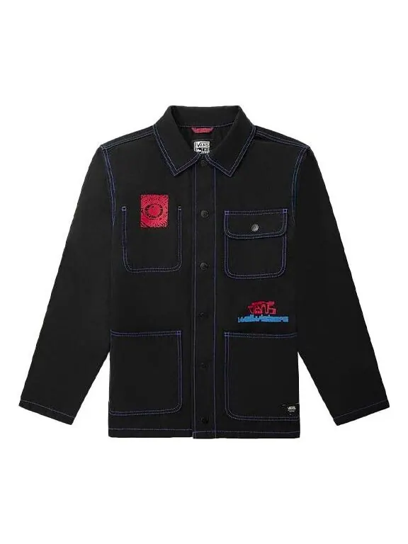 Куртка men's funny pattern multiple pockets jacket black Vans
