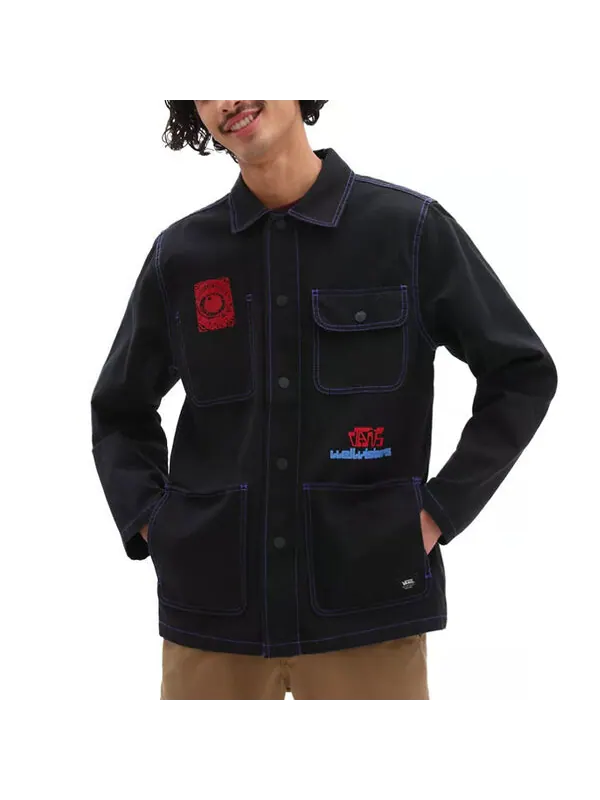 Куртка men's funny pattern multiple pockets jacket black Vans — изображение 4 из 4, черный