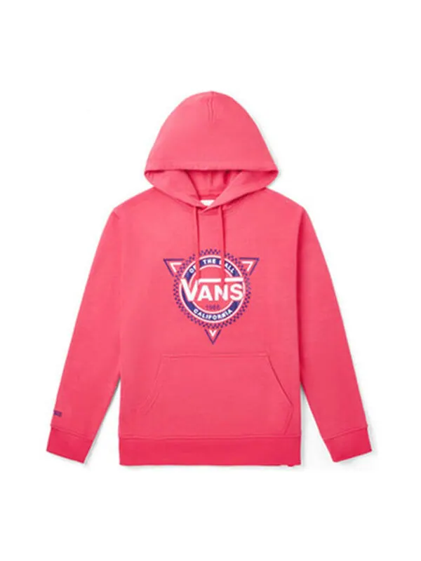Толстовка casual sports printing hooded drawstring couple style rose red Vans — изображение 1 из 4, розовый красный