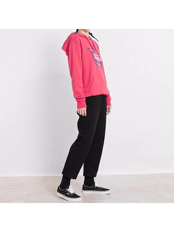 Толстовка casual sports printing hooded drawstring couple style rose red Vans — изображение 3 из 4, розовый красный