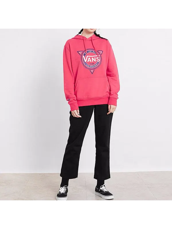 Толстовка casual sports printing hooded drawstring couple style rose red Vans — изображение 4 из 4, розовый красный