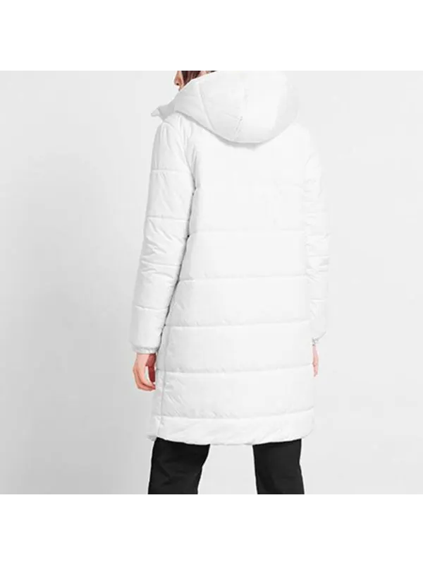 Куртка long hooded puffer jacket 'white' Vans — изображение 3 из 4, белый