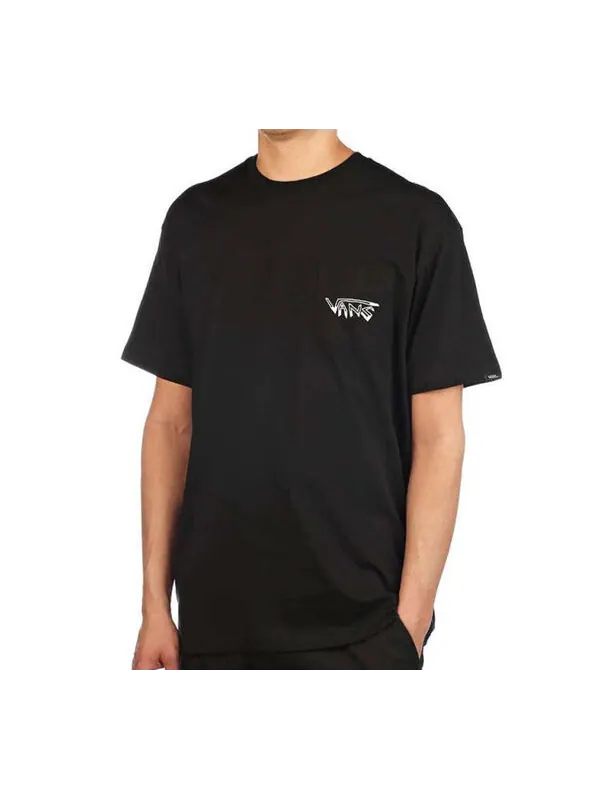 Футболка back printing short sleeve couple style black Vans — изображение 4 из 4, черный