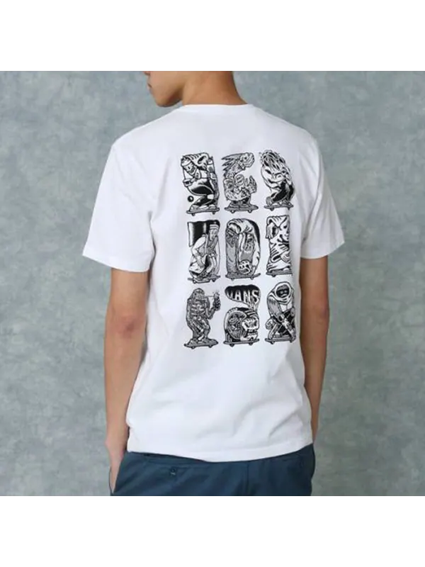 Футболка men's asian artist crossover series pattern printing short sleeve white Vans — изображение 4 из 4, белый