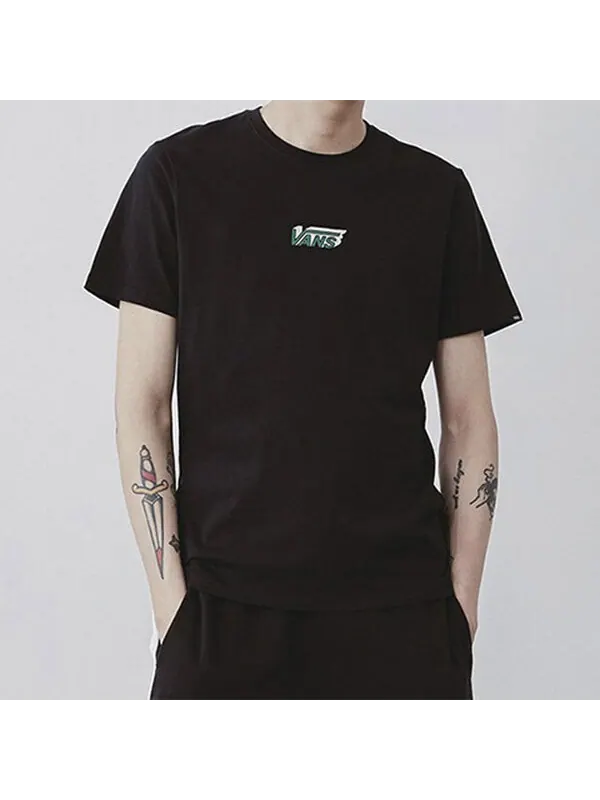 Футболка men's asian artist series logo pattern printing short sleeve black Vans — изображение 3 из 4, черный