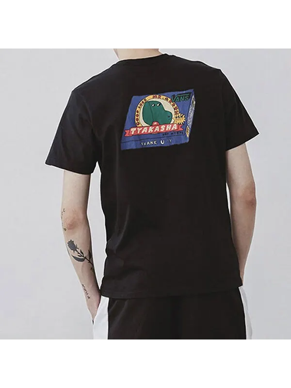 Футболка men's asian artist series logo pattern printing short sleeve black Vans — изображение 4 из 4, черный