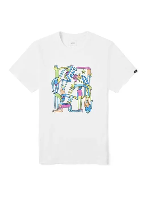 Футболка otw lickpalik cartoon printing short sleeve couple style white Vans