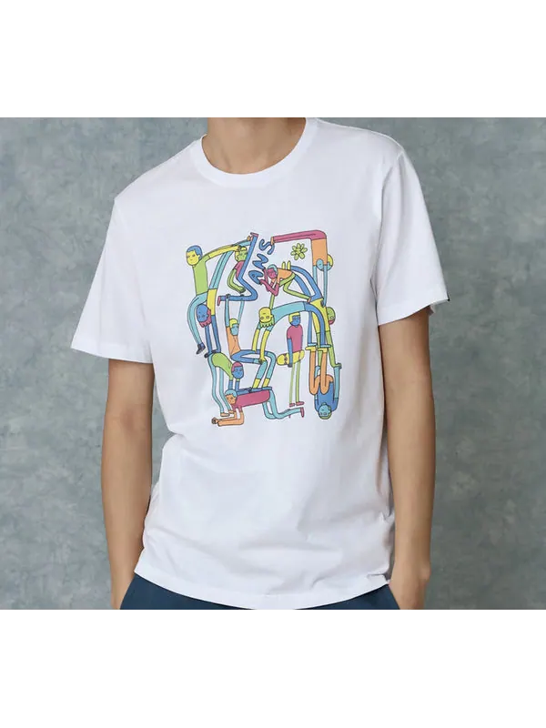Футболка otw lickpalik cartoon printing short sleeve couple style white Vans — изображение 3 из 4, белый