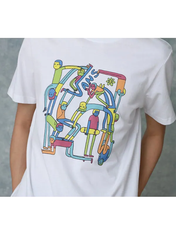 Футболка otw lickpalik cartoon printing short sleeve couple style white Vans — изображение 4 из 4, белый