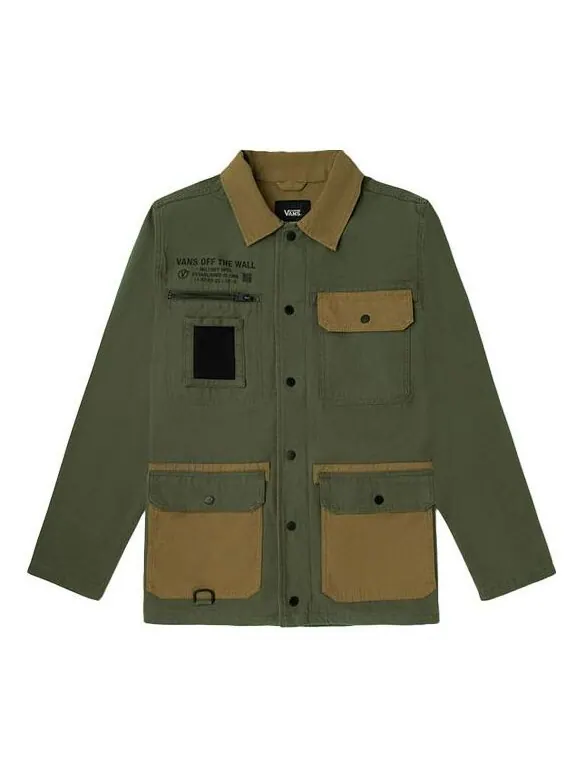 Куртка splicing cargo coach jacket military green Vans