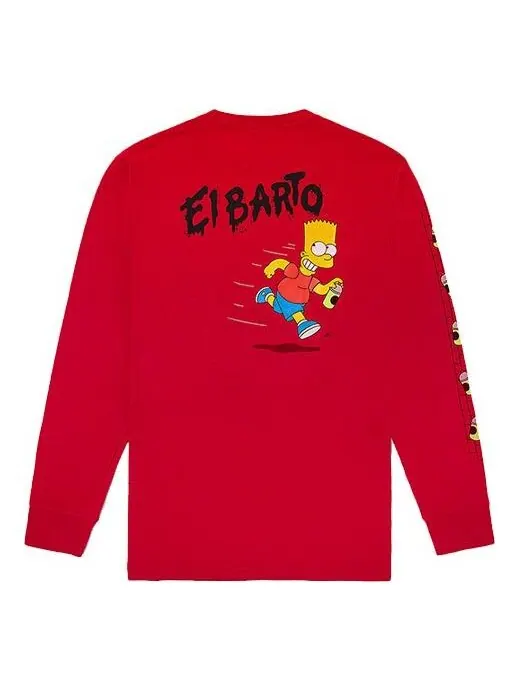 Футболка men's simpson crossover long sleeves red Vans — изображение 1 из 4, красный