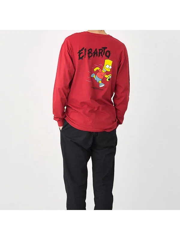 Футболка men's simpson crossover long sleeves red Vans — изображение 4 из 4, красный