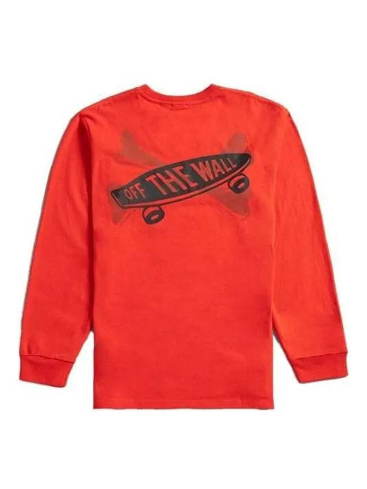 Футболка vault x wtaps long sleeve t-shirt 'orange' Vans — изображение 1 из 2, оранжевый/черный