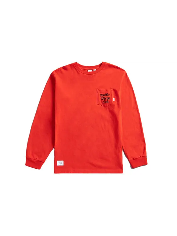 Футболка vault x wtaps long sleeve t-shirt 'orange' Vans — изображение 2 из 2, оранжевый/черный