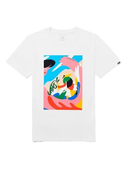 Футболка men's artist printed round neck tee white Vans