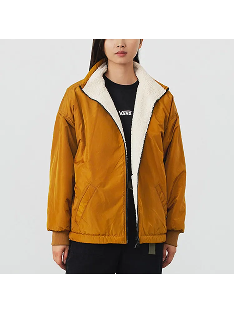 Пальто Vans Faux Sherpa Jacket Reversible Coat 'Brown Beige' — изображение 3 из 5, мульти