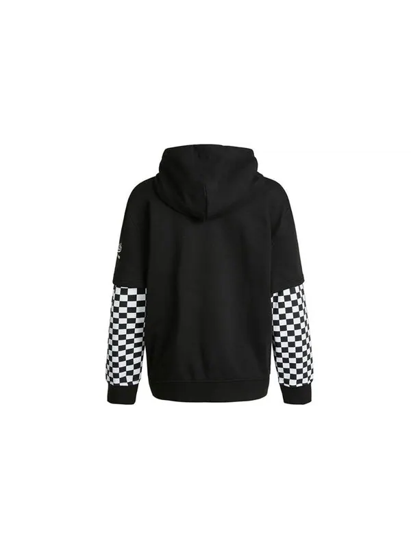 Толстовка logo embroidered checkerboard print hoodies 'black white' Vans — изображение 2 из 3, черный/белый