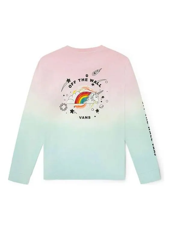 Футболка gradient rainbow unicorn printing long sleeves t-shirt Vans — изображение 1 из 4, бежевый