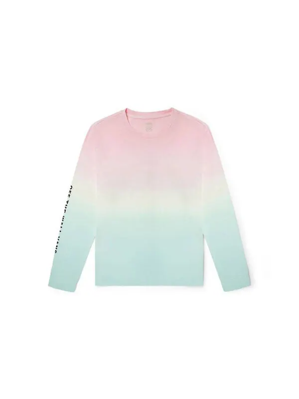 Футболка gradient rainbow unicorn printing long sleeves t-shirt Vans — изображение 2 из 4, бежевый
