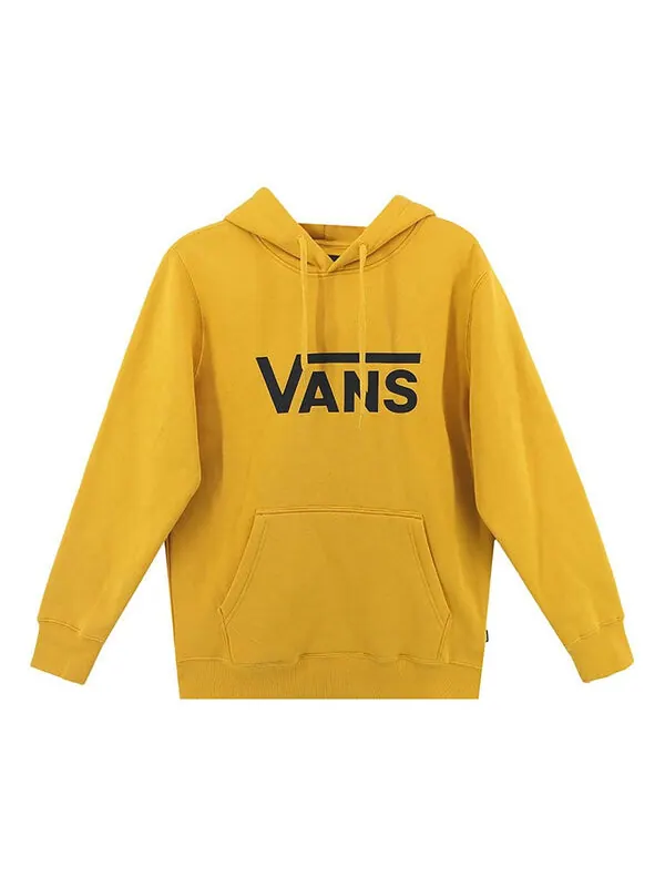 Толстовка contrasting colors alphabet logo hooded pullover fleece lined stay warm yellow Vans