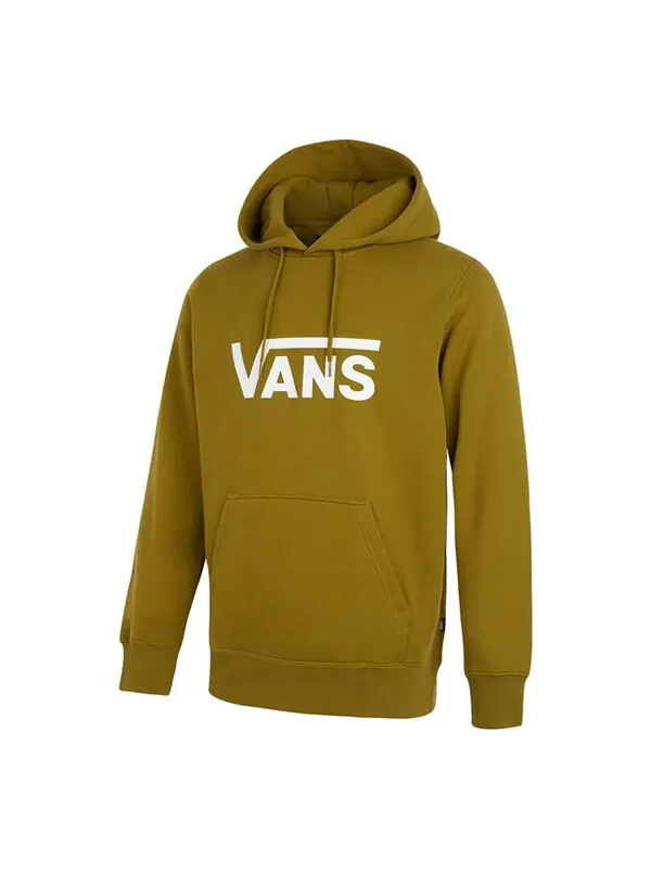 Толстовка contrasting colors alphabet logo hooded pullover fleece lined stay warm olive green Vans