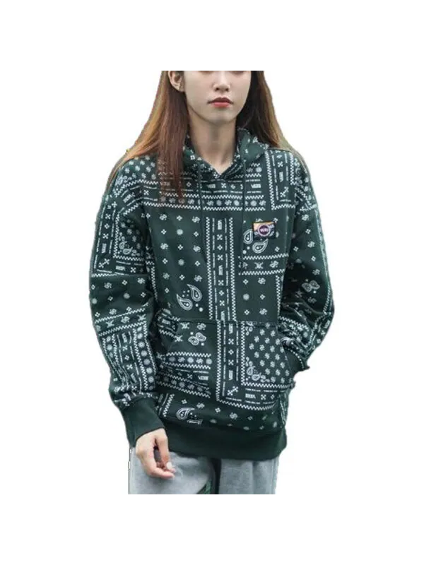 Толстовка men's cashew pattern full print sports pullover green Vans — изображение 3 из 3, зеленый