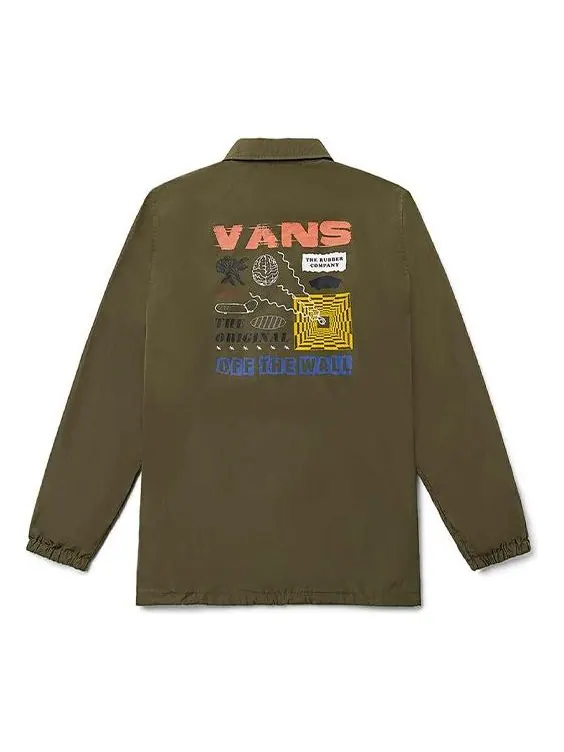 Куртка back funny pattern logo sports jacket couple style green Vans