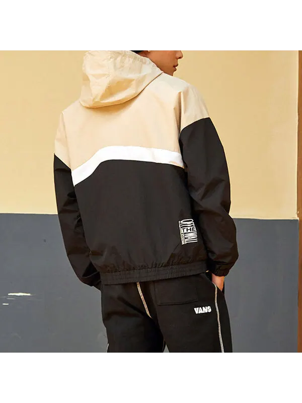 Куртка men's colorblock zipper casual hooded jacket Vans — изображение 4 из 4, бежевый