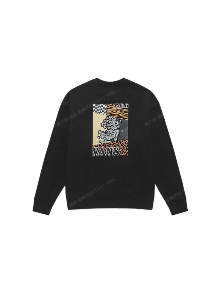 Худи Vans Embroidered Logo Splicing Pullover Unisex Black — изображение 2 из 3, черный