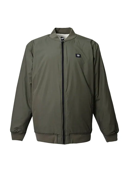 Куртка men's reversible lamb's wool long sleeves logo sports jacket military green Vans