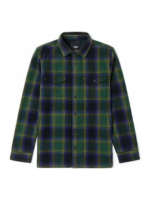 Рубашка men's plaid casual long sleeves shirt green Vans — изображение 1 из 2, зеленый